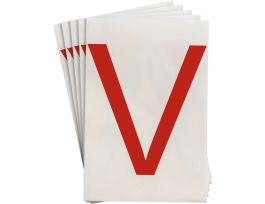 ToughStripe® Floor Marking Polyester 8 in Label Letter V Red 20/PK