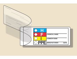 Self-Laminating HMCIS Safety Label, HMCIS COMMON CHEMICAL IDENTIFIER, 1" X 3", 100/RL