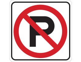 No Parking Picto Sign, 18" H x 18" W x 0.035" D, Aluminum