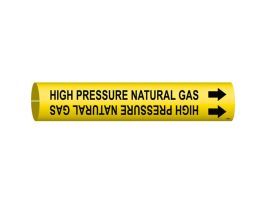 HIGH PRESSURE NATURAL GAS Pipe Marker, Fits Pipes 2.5" Dia. Thru 3.875" Dia.