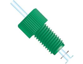 Flanged Fitting, Standard Knurl, Natural ETFE, 1/16" OD Tubing, 1/4-28 Flat-Bottom; 1/EA