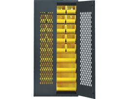 CABINET W/20+8YLW BINS STEEL 36X18X78IN