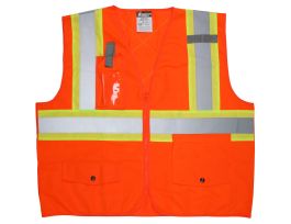 SAFETY VEST 4 IN SILVER/LIME ORANGE