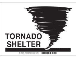 Tornado Shelter Sign, 10" H x 14" W x 0.06" D
