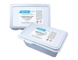 Cleanroom wipes, pre-saturated nonwoven poly-cellulose, 90% isopropyl alcohol/10% deionized water, 7" x 7", 1200/CS