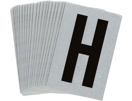 BradyLite 1 in Reflective Numbers Black on Silver, H 25/PK