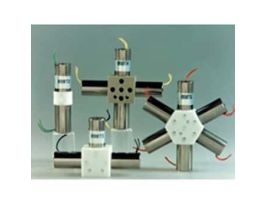 Mixing Valve, 4-Position, 0.062" Orifice, PTFE Body and Diaphragm, 24 VDC