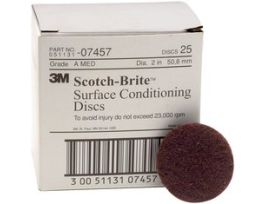 Scotch-Brite™ Surface Conditioning Disc, SC-DH, 07457, A/O Medium, 2 in x NH, 25/Carton, 100 ea/Case