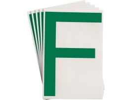 ToughStripe® Floor Marking Polyester 8 in Label Letter F Green 20/PK