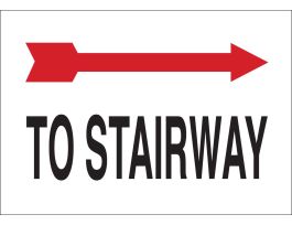 To Stairway Sign, 7" H x 10" W x 0.006" D, Polyester, Arrow Direction: Right