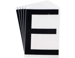 ToughStripe® Floor Marking Polyester 8 in Label Letter E Black 20/PK