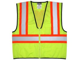 SAFETY VEST CL2 OR/SLVR PESR OR 4.5IN
