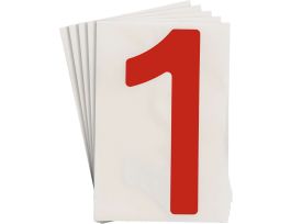 ToughStripe® Floor Marking Polyester 8 in Label Number 1 Red 20/PK