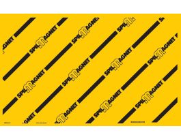 Spill Magnet Drain Cover: Vinyl, Black on Yellow, 36" x 24"