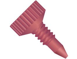 MicroTight Fitting, Standard Knurl, Red PEEK, 1/32" OD Tubing, 6-32 Coned; 1/EA