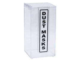 Dust Mask Dispenser, 12.5" H x 6.0" W x 6.0" D, Black/White on Clear