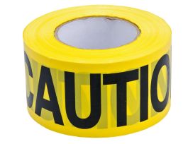 Standard Barricade Tape Roll -  Polyethylene, CAUTION, Black on Yellow, 3"  x 200'