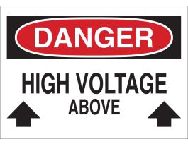 DANGER High Voltage Above w/Pictogram Sign, 10" H x 14" W x 0.06" D, Polystyrene