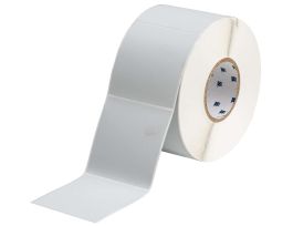 Metallized High Adhesion Polyester Labels 4 in H x 4 in W Light Gray 1000/RL