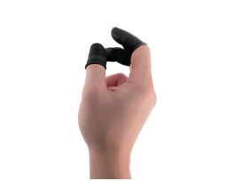 FINGER COT ESD LATEX BLACK 7IN MEDIUM