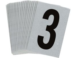 BradyLite 1 in Reflective Numbers Black on Silver, 3 25/PK