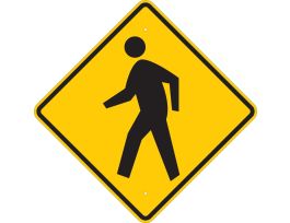 Crosswalk Picto Sign, 30" H x 30" W x 0.090" D, Aluminum
