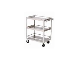 SS Equipment Cart, Three 27 x 18 in Shelves; 400 lb Capacity