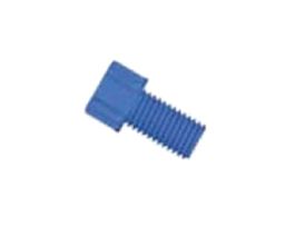 Tubing End Fitting, inverted cone, 1/16"OD, 1/4"-28 UNFM, blue PP; 10/pk
