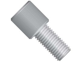 Super Flangeless Nut, Standard Knurl, Gray POM, 1/32" or 1/16" OD Tubing, 1/4-28 Flat Bottom; 1/EA