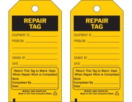 Inventory Tag REPAIR TAG Paper 5.75 x 3 Black on Yellow 100/PK