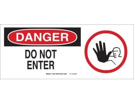 DANGER Do Not Enter Picto Sign, 7" H x 17" W x 0.1" D, Fiberglass