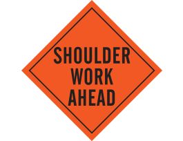 Shoulder Work Ahead Sign, 48" H x 48" W, Mesh