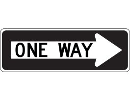 Traffic Sign, ONE WAY (ARROW RIGHT), 12" x 36", Engineer-Grade Prismatic, EA