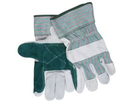 GLOVES LEATHER GRN/PINK 2.5IN CUF L DZ