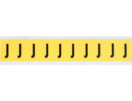 Repositionable Vinyl 1 in Black on Yellow, Letters J Card of 10 Labels