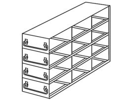 Upright Freezer Drawer Rack for Standard 3" Boxes, 3 x 4 Array