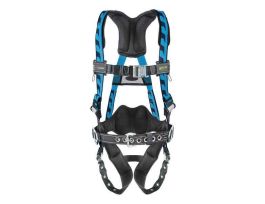 Miller AirCore Construction style harness with tongue buckles. Blue.