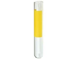MARK-M Borosilicate Glass Tubes, Yellow Marking Label, 10 x 75 mm, 3 mL; 1000/CS