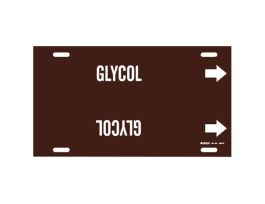 Snap-On Pipe Marker: GLYCOL, 24" W, Pipe Marker Style G