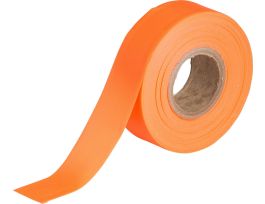 Flagging Tape, Plastic, Fluorescent Orange, 1.188" x 150'