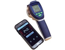 Professional Dual-Laser Infrared Thermometer with Bluetooth Connectivity, 50:1