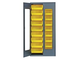 CABINET W/ 18 YLW BINS STEEL 36X18X78IN