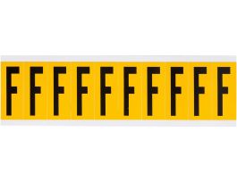 Outdoor Vinyl 1.938 in Black on Yellow Letters F Card of 10 Labels
