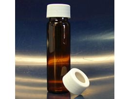 Amber VOA Vials, 40 mL, Open-Top Septa Caps, Economy Case; 144/Cs