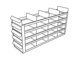 Upright Freezer Sliding Tray Eco-Racks for Standard 3" Boxes, 4 x 5 Array