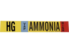 HG VAP AMMONIA HIGH Pipe Marker, 26" H x 12" W, Fits Pipes 2.5" Dia. Thru 7.875" Dia.
