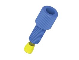 Tubing Adapter, 1/8" OD x 1/4-28 UNF(M), blue PP w/ yellow ETFE; 10/pk