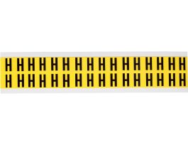 Repositionable Vinyl 0.625 in Black on Yellow, Letters H Card of 32 Labels