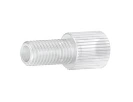 Flangeless Male Nut, Standard Knurl, Natural PFA, 1/16" OD Tubing, 1/4-28 Flat-Bottom; 1/EA