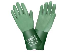 CHEM-COR™ GREEN DOUBLE DIPPED NEOPRENE, SANDPAPER GRIP, INTERLOCK LINED, 14-INCH